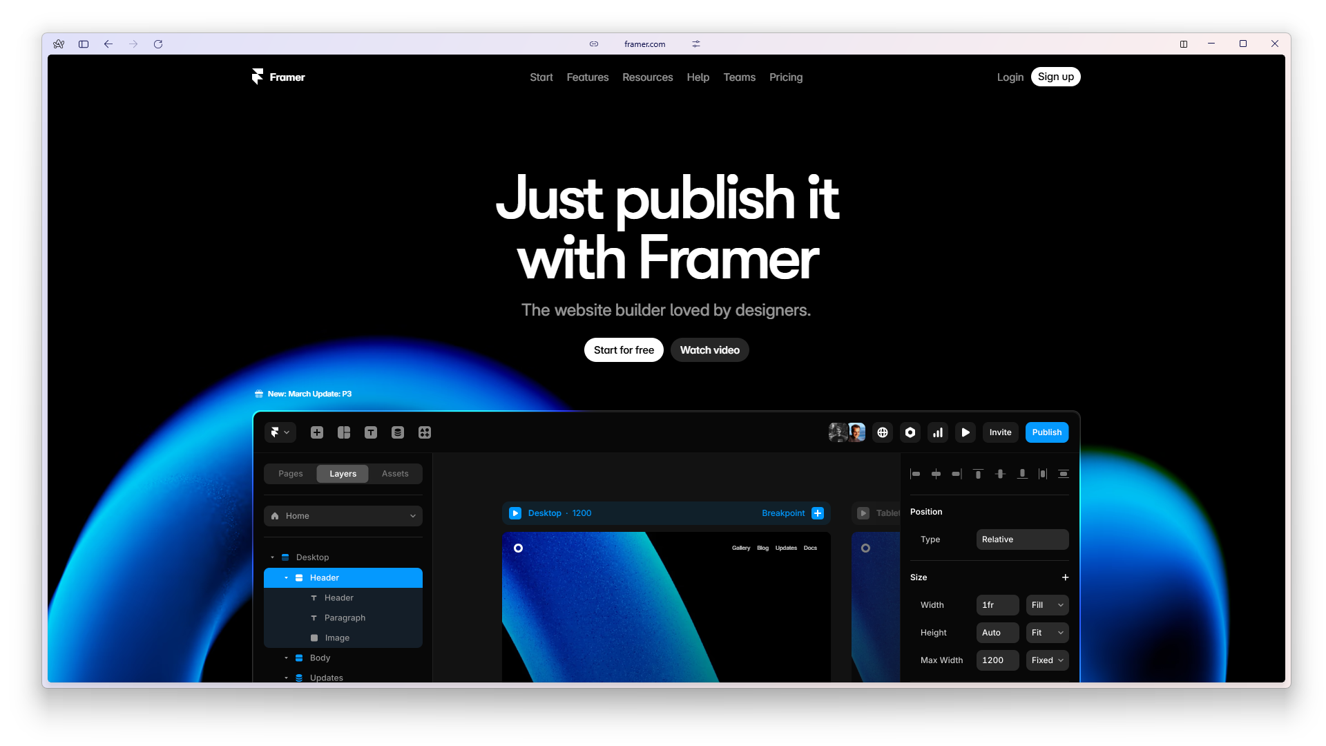 Framer - AI design tool for creating websites and apps